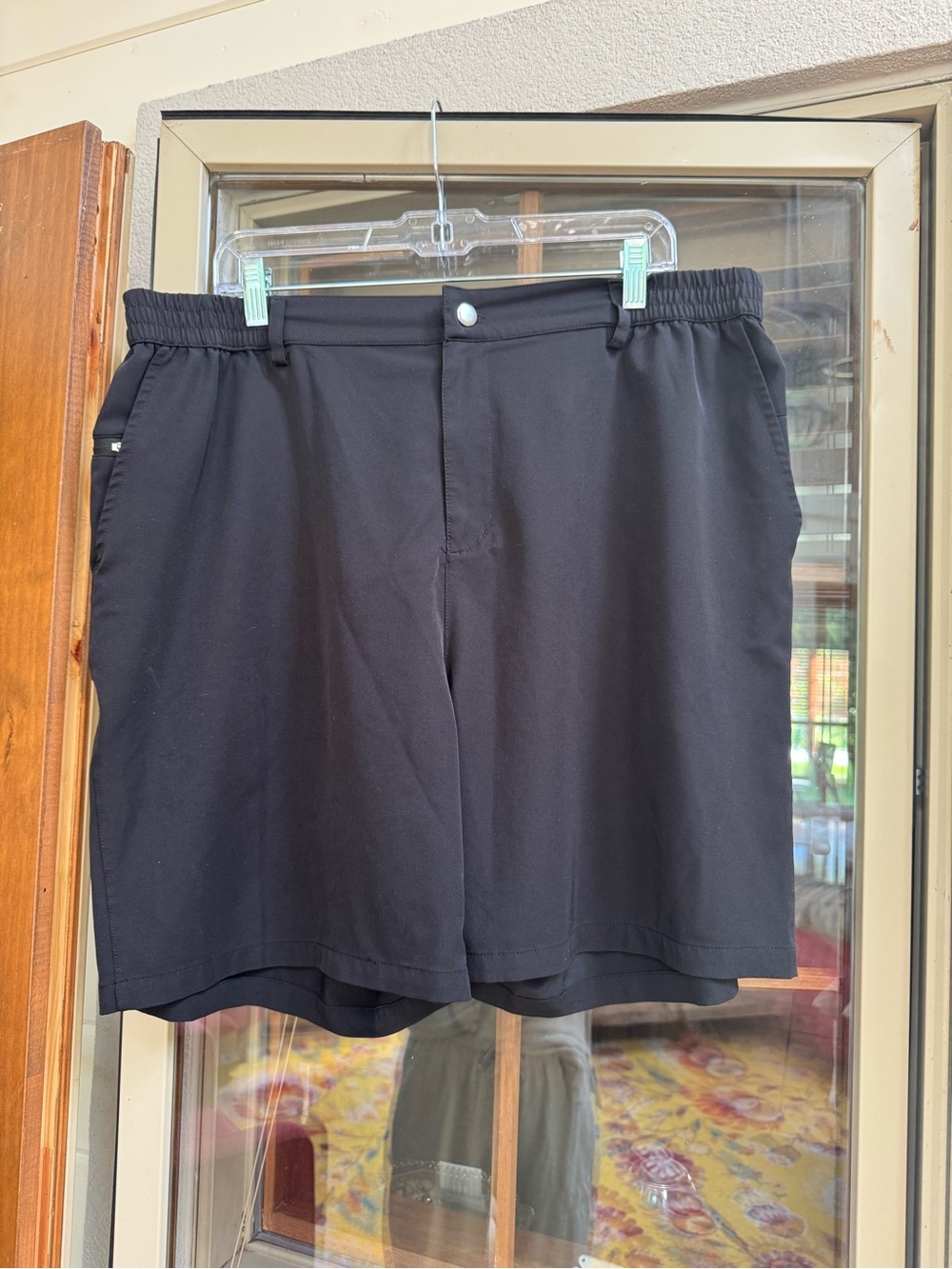 Men's Black Flat Front Performance Shorts